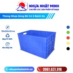 Thùng Nhựa Sóng Bít Có 5 Bánh Xe