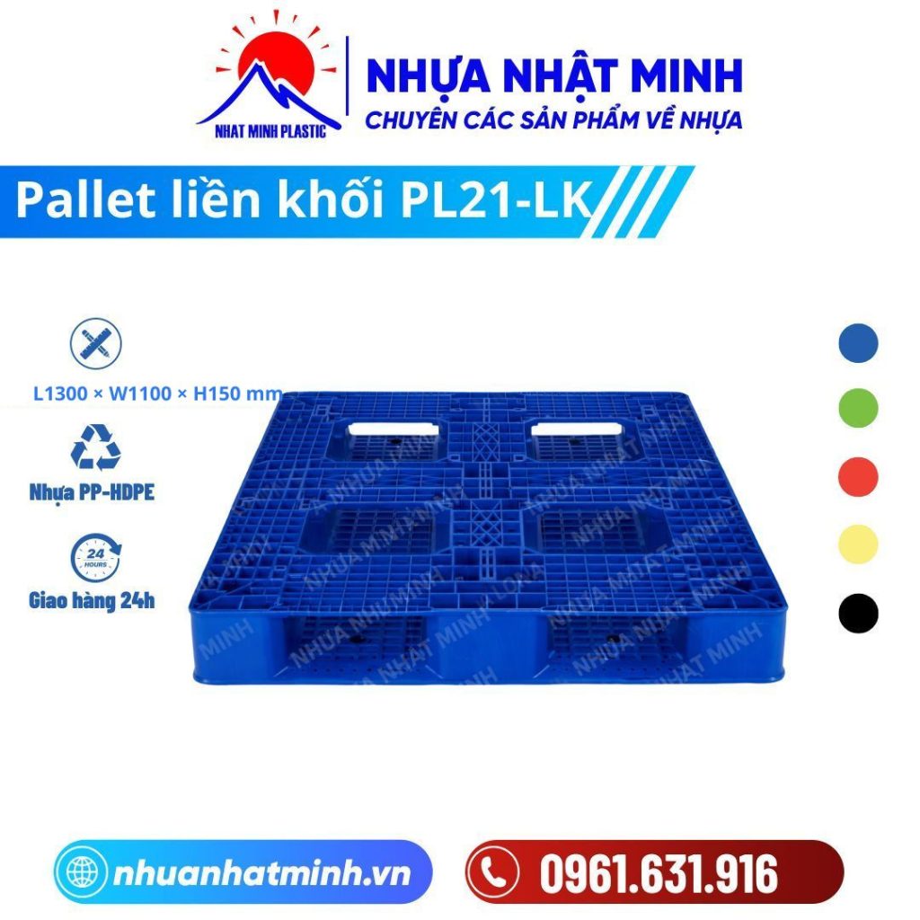 Pallet nhựa liền khối PL21-LK ảnh chi tiết