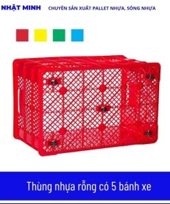 Thùng Nhựa Rỗng Có 5 Bánh Xe