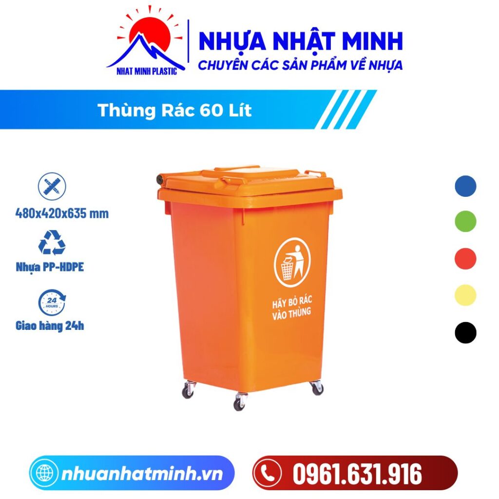 Thùng Rác 60 Lít ảnh chi tiết