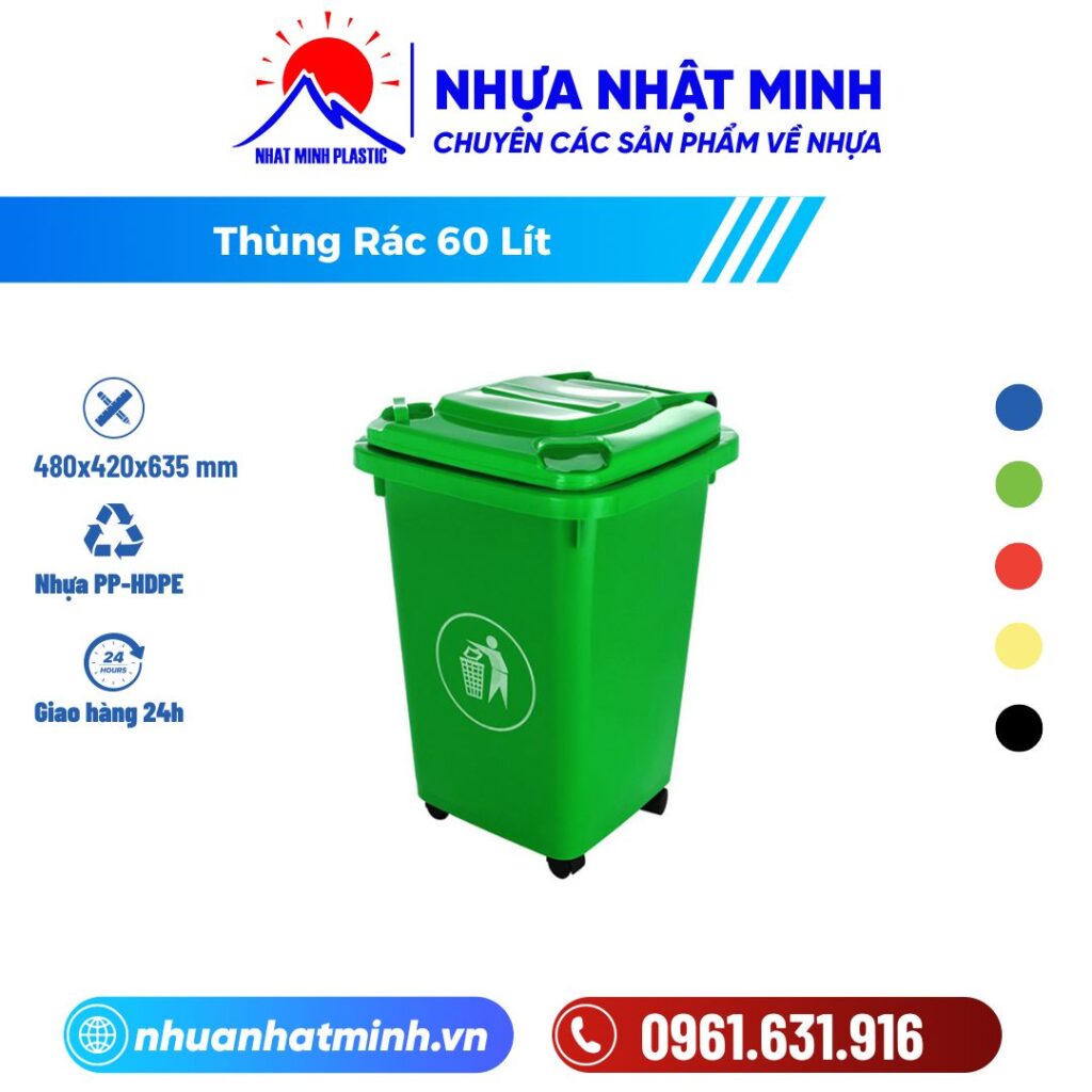 Thùng Rác 60 Lít ảnh chi tiết