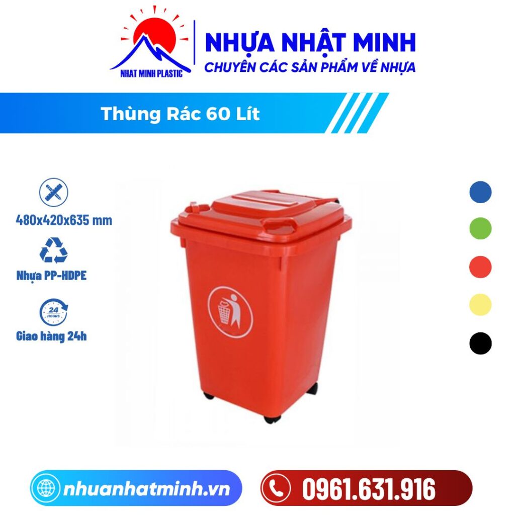 Thùng Rác 60 Lít ảnh chi tiết