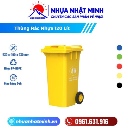 Thùng Rác Nhựa 120 Lít