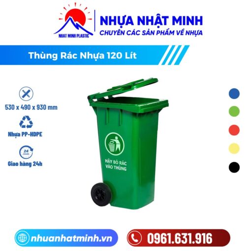 Thùng Rác Nhựa 120 Lít