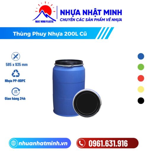 Thùng Phuy Nhựa 200L Cũ