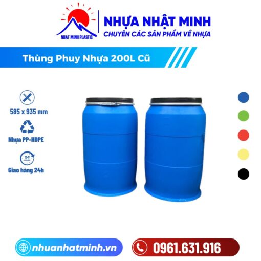 Thùng Phuy Nhựa 200L Cũ