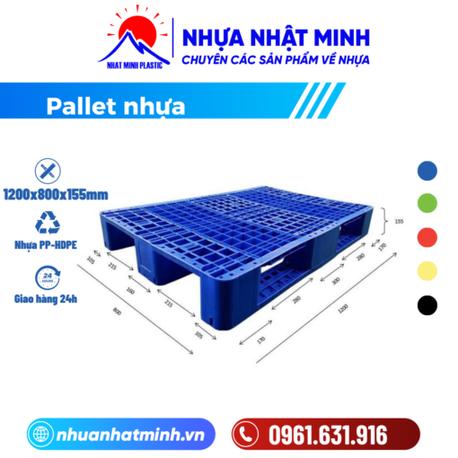 Pallet nhựa 1200x800x155mm