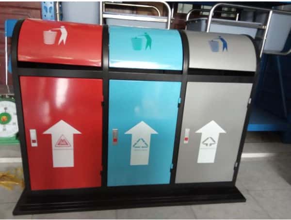 Thùng rác nhựa 3 ngăn - Sản phẩm tiện ích bảo vệ môi trường 4 thùng rác 3 ngăn