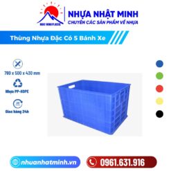 Thùng Nhựa Đặc Có 5 Bánh Xe