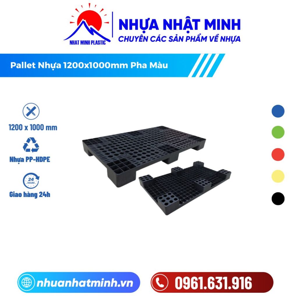 Pallet Nhựa 1200x1000mm Pha Màu ảnh chi tiết