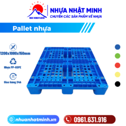 Pallet nhựa 1200x1200x150mm, 3 chân suốt