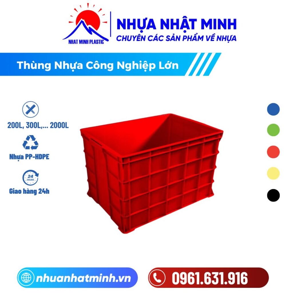 Thùng Nhựa Công Nghiệp Lớn ảnh chi tiết
