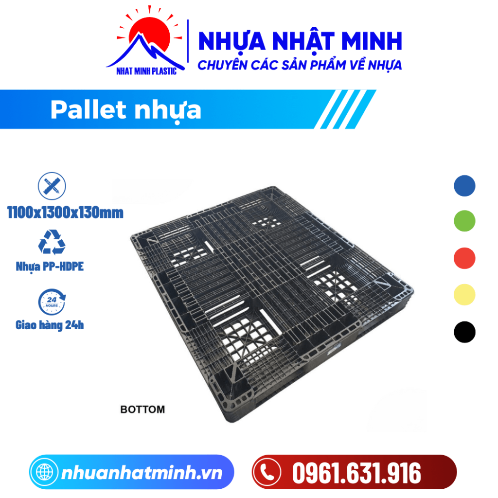 Pallet Nhựa 1100x1300x130mm ảnh chi tiết