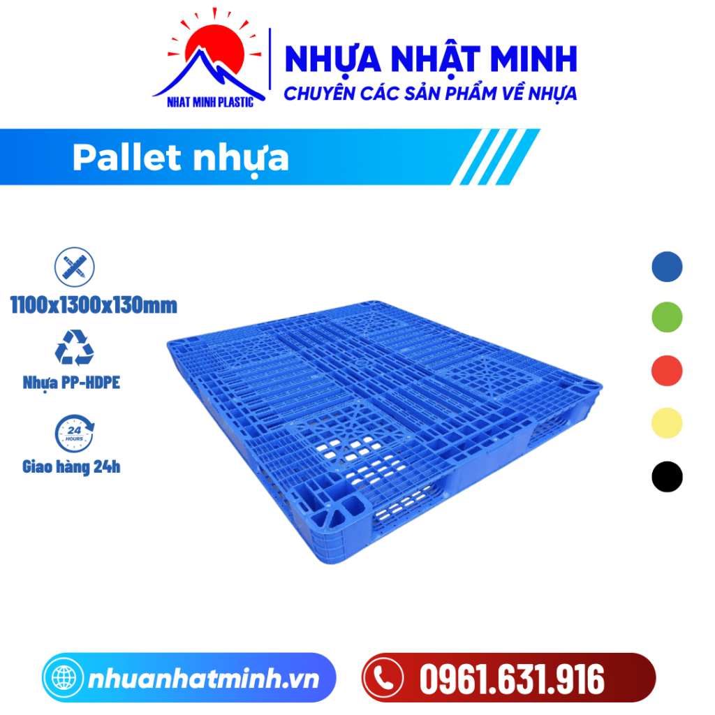 Pallet Nhựa 1100x1300x130mm ảnh chi tiết