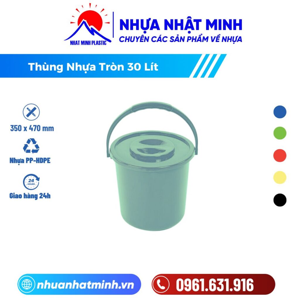 Thùng Nhựa Tròn 30 Lít ảnh chi tiết