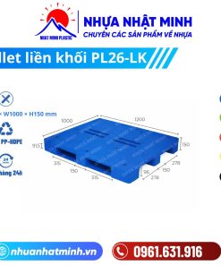 Pallet Nhựa Liền Khối PL26-LK