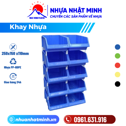 Khay Nhựa Có Chân Nối Xếp Tầng