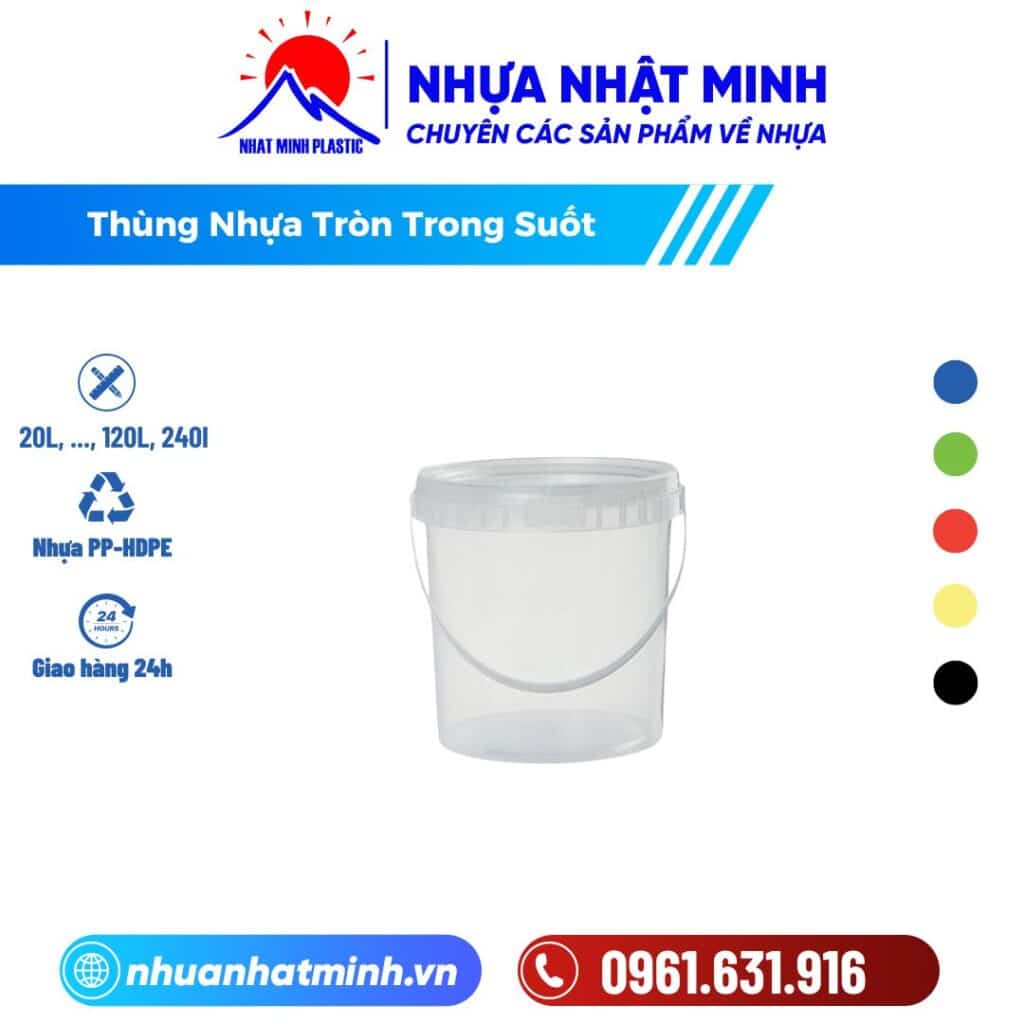 Thùng Nhựa Tròn Trong Suốt ảnh chính