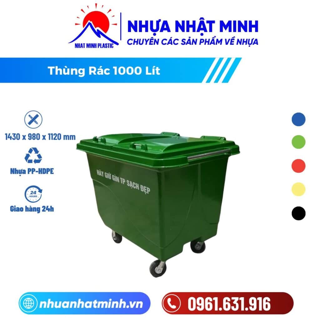 Thùng Rác 1000 Lít ảnh chi tiết