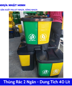Thùng Rác 2 Ngăn Dung Tích 40 Lít