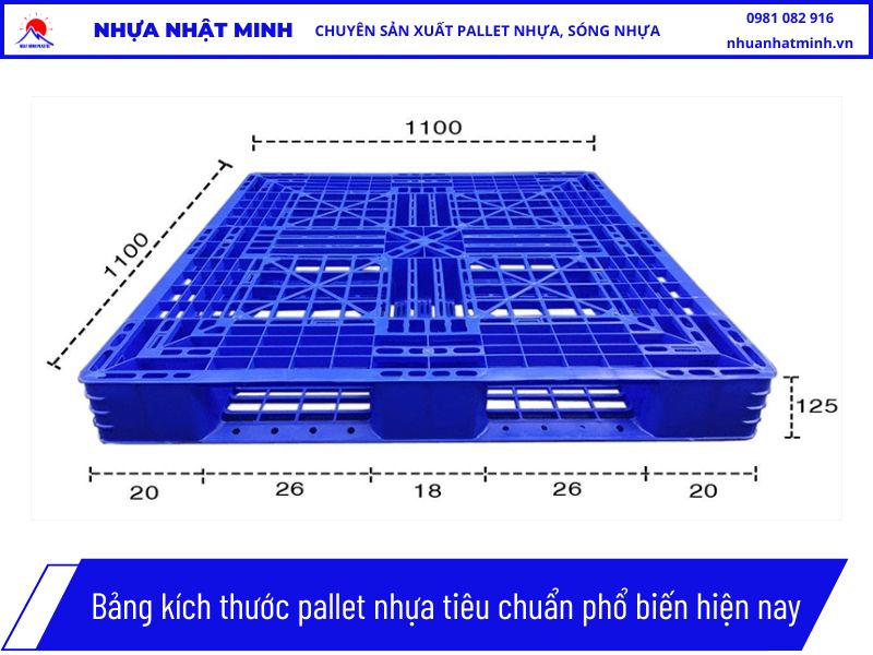 Bảng Kích Thước Pallet Nhựa Tiêu Chuẩn Phổ Biến Hiện Nay