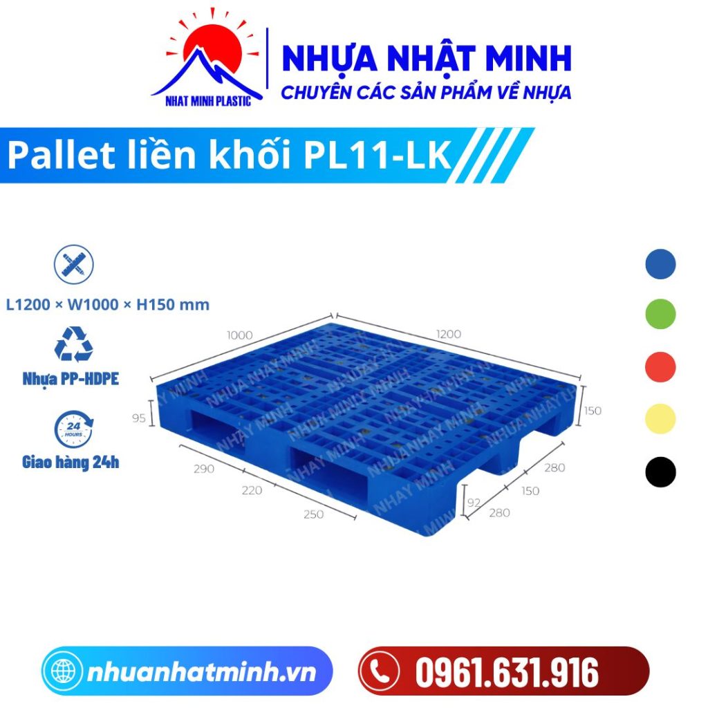 Pallet nhựa liền khối PL11-LK ảnh chính