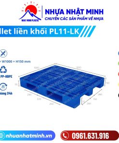 Pallet nhựa liền khối PL11-LK