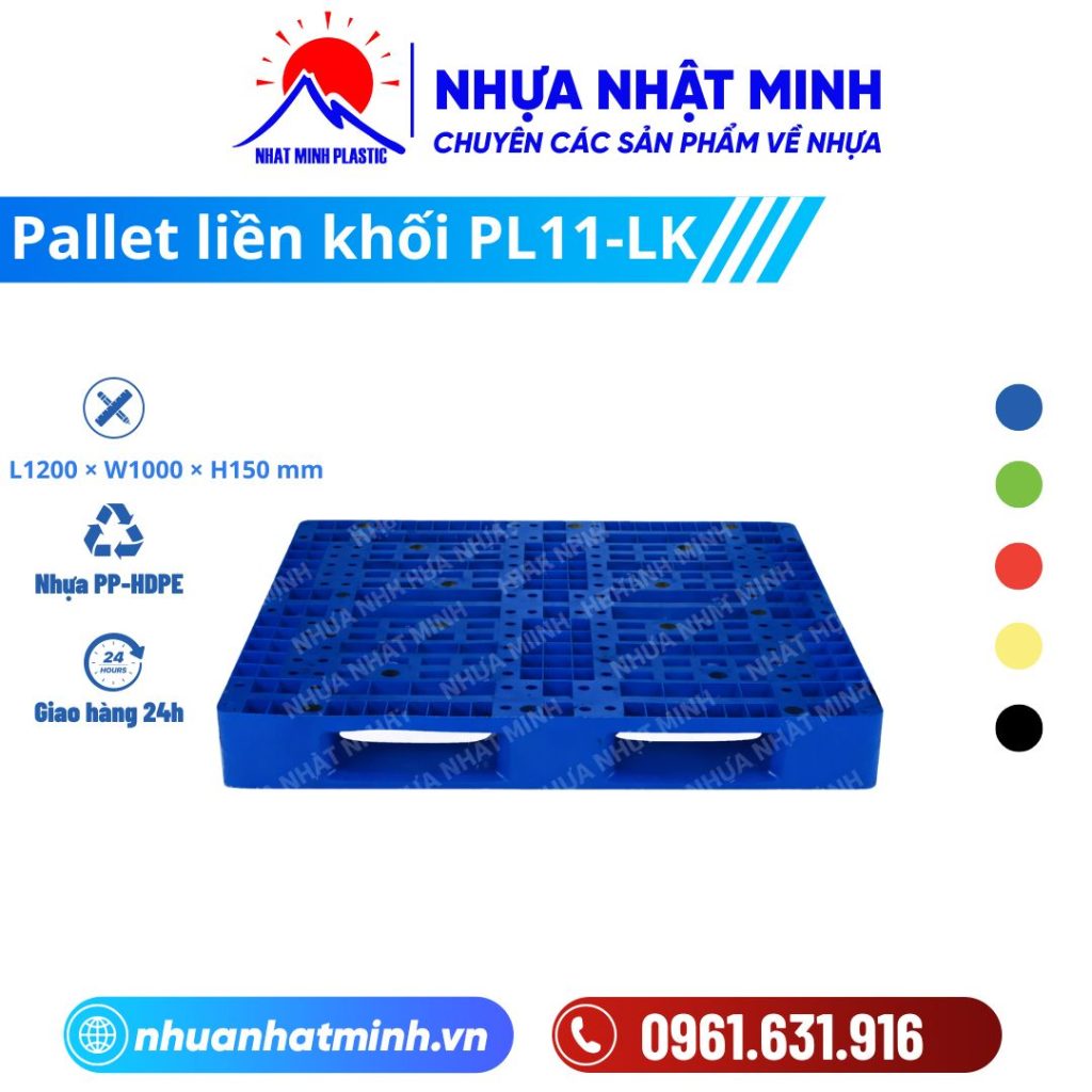 Pallet nhựa liền khối PL11-LK ảnh chi tiết