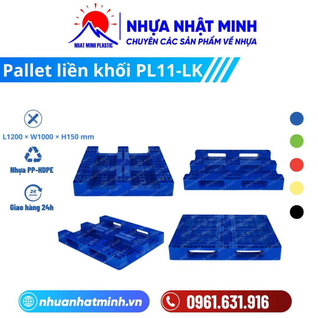 Pallet nhựa liền khối PL11-LK ảnh chi tiết